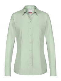 Bluse Mintgrün Langarm mit Kentkragen und breiten Manschetten mit zwei Knöpfen